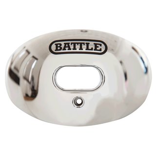 BATTLE Chrome Oxygen Football Mouthguard with Lip Protection, Senior silver