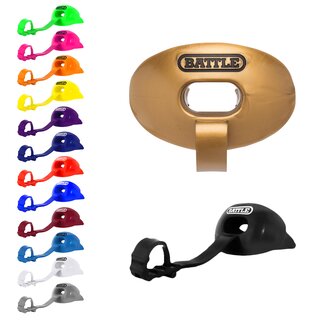 BATTLE Oxygen Football Mouth Guard + Lip Guard with Fixed Strap, Senior