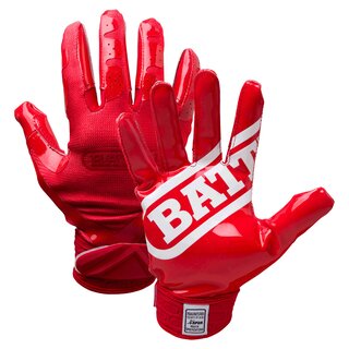 BATTLE Double Threat American Football Receiver Handschuhe - rot Gr. S