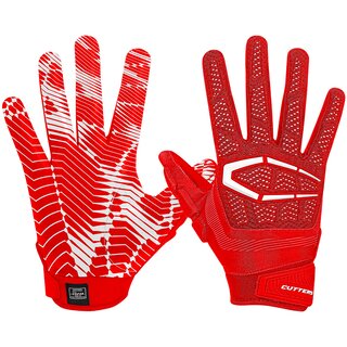 Cutters S652 Gamer 3.0 leicht gepolsterte Football Handschuhe (Multiposition) - rot Gr. L