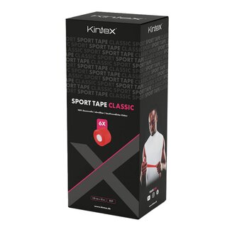 Kintex Sport-Tape 3,8 cm x 10 m Sporttape Fingertape Pflaster Tapeband - rot 1 Set (6 Rollen)