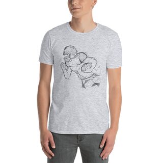 American Sports American Football Fanshirt, T-Shirt vectored player, P4S - grey 3XL