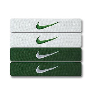 Nike Home & Away Dri-Fit Bands 2 pairs, 2 cm wide - white+green