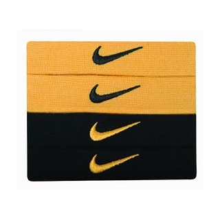 Nike Home & Away Dri-Fit Bands 2 pairs, 2 cm wide - yellow+black