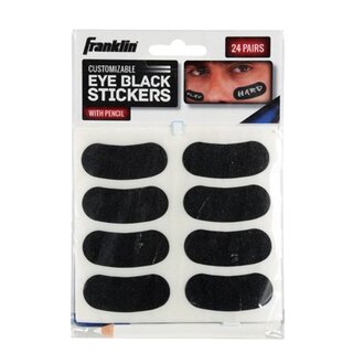 Franklin Eye Black Sticker, 24 Paar matt schwarz mit weiem Stift
