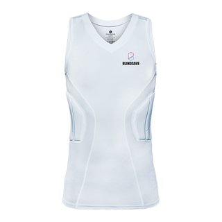 BLINDSAVE Padded Compression Shirt Pro, 3 Pad Shirt - weiß Gr. M