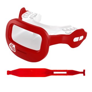 Shock Doctor Mutant Monster Air Mouthguard with Detachable Strap - red/white