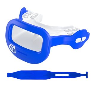 Shock Doctor Mutant Monster Air Mouthguard with Detachable Strap - royal blue/white
