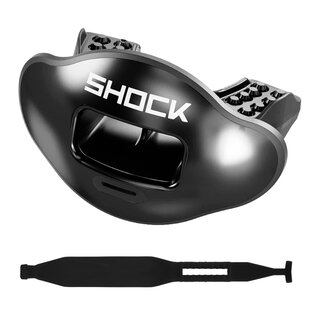 Shock Doctor Max AirFlow 2.0 Chrome Mouthguard with Detachable Strap - black
