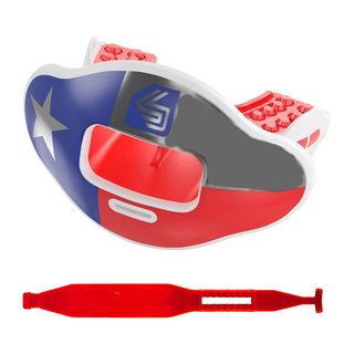 Shock Doctor Max AirFlow 2.0 Chrome Texas Mouthguard with Detachable Strap