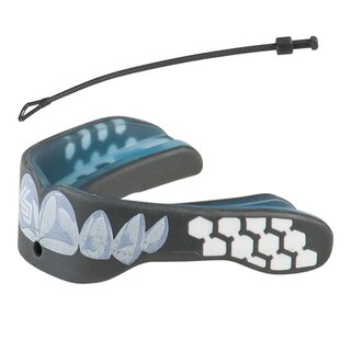 Shock Doctor Mouth Guard Gel Max Power with Strap - Chrome Teeth