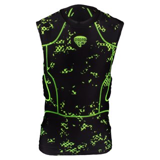 BADASS 3 Pad Digi Protection Shirt with ribbed padding - black/neon green size S