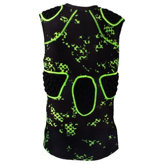 BADASS 5 Pad Digi Protection Shirt with ribbed padding - black/neon green size 2XL
