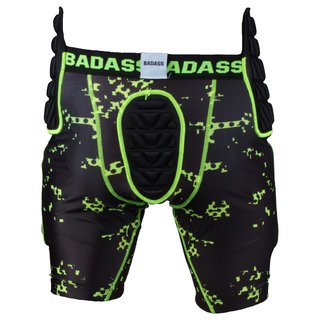 BADASS Digi Protection American Football 5 Pad Girdle - black/neon green size 2XL