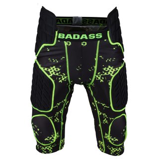 BADASS Digi Protection American Football 7 Pad Girdle - black/neon green size 2XL