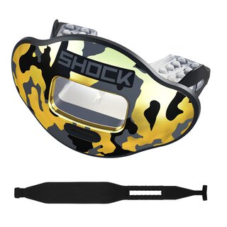 Shock Doctor Max Airflow 2.0 Camo chrome gold Mouthguard with Detachable Strap