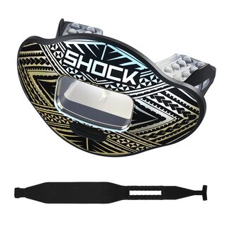 Shock Doctor Max Airflow 2.0 Tribal Mouthguard with Detachable Strap - chrome silver