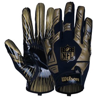 Wilson NFL Stretch Fit American Football Receiver Gloves - gold