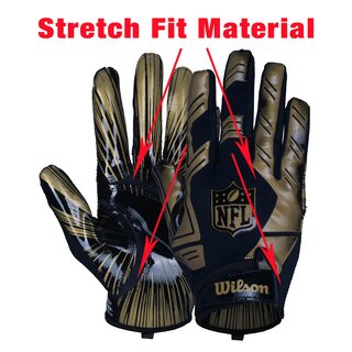 Wilson NFL Stretch Fit American Football Receiver Handschuhe - gold