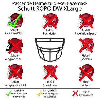 Schutt AiR XP Pro VTD II Facemask ROPO DW XLarge - red