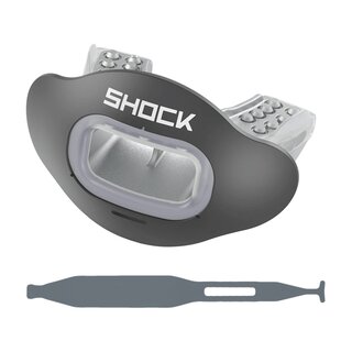 Shock Doctor Interchange Lip Guard, Mundstck + Strap - schwarz matt