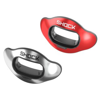 Shock Doctor 2er Set Interchange Shields für den Interchange Mundstück - silver chrome/ red chrome