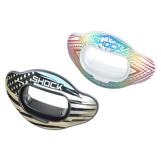 Shock Doctor Change Shield for Interchange Lip Guard (2 pack) chrome flag/ silver