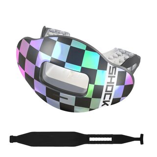 Shock Doctor Max AirFlow 2.0 Lip Guard  - iridescent Check, tether included