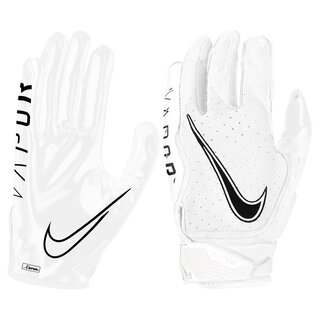 white and black football gloves