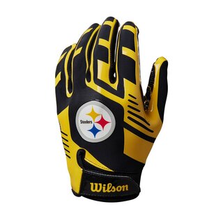 Wilson NFL Stretch Fit Youth Receiver Handschuhe Team Pittsburgh Steelers