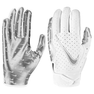 Nike Vapor Jet 6.0 Metallic Edition, American Football Receiver gloves white/silver 2XL